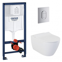 Grohe Pack Bâti-support Rapid SL + WC sans bride Bello + Abattant slim