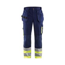 Blakläder - Pantalon Hiver À Bretelles Hv Femme Jaune Fluo/marine