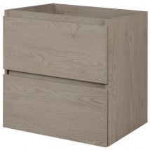 Furnidea - Meuble Suspendu Sous Lavabo Simple Chêne Foncé 60 Cm