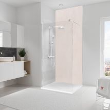 Schulte Panneau Mural 100x255 Cm, Revêtement Pour Douche Et Salle De Bains, Placement Facile, Décodesign Décor, Crépi Greige