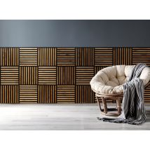 Stegu - Plaquette De Parement Bois Linea Raw Light 76x38 - Paquet De 2 (0,58m²)