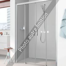 Roth - Paroi De Douche Coulissante Largeur 140 Cm Hauteur 200 Cm Profilé Argent Poli Verre Teinté Gris Clean