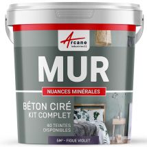 Béton Ciré - Kit Béton Ciré Murs - 5 M² - Mate - Figue - Arcane Industries