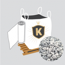 King Materiaux - Kit Galets Gris + Géotextile = 1 Big Bag Galet Gris Nevada 12/20 1.5t [environ 20m2 Sur 5cm D'épaisseur] + 1 Géotextile 25m2