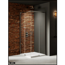 Otitec - Porte De Douche Coulissante Avec Paroi Latérale - 70 X 70 X 200 - Gunmetal - Prime