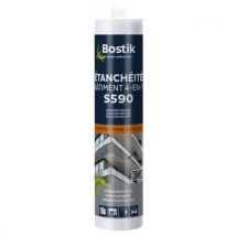 Bostik - Mastic silicone beige joint étanchéité calfeutrement bâtiment 4en1 S590 BOSTIK