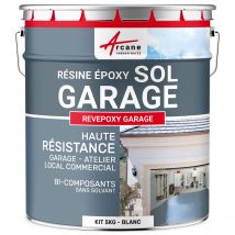 Peinture Epoxy Sol Garage - Revepoxy Garage - 5 Kg (jusqu'à 16 M² En 2 Couches) - Blanc - Arcane Industries