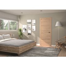 Optimum - Rénove Porte décor chêne clair Palerme - H 204 x L 73 cm