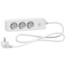 Schneider Electric - Bloc Multiprises 3 Prises 2p+t (câble 1,5m) - Blanc - Schneider