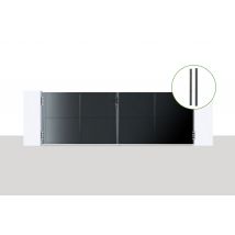 Casanoov - Portail Battant Acier 3,5m Nali H.1,2m Noir Brillant + 2 Poteaux Acier Dario