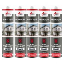 Mastic Acrylique Pour Joints Et Réparations Des Supports Maçonnés : Arcamastic Maconnerie Blanc - 300 Ml X 5 - Arcane Industries