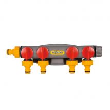Hozelock - Raccord De Robinet À Quatre Circuits En Plastique Fixation Murale