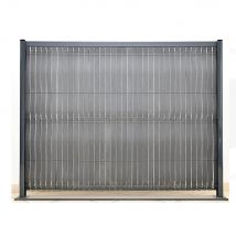 Clotures Et Occultation - Kit Lamelles Occultantes Rigide Composite Long 15 M Pour Panneau Rigide Haut 123x250 - Couleur Brossé Gris Anthracite