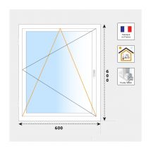 Volet Moustiquaire - Fenêtre 1 Vantail Oscillo Battant Pvc Blanc H600 Mm