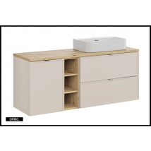 Otitec - Ensemble Meuble De Salle De Bain - 140 Cm - Avec Plan - Avec Vasque À Poser - Haut Meuble - Astra
