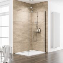 Schulte Paroi De Douche À L'italienne, 100x200 Cm, Paroi De Douche Fixe, Réversible, Verre 8 Mm, Transparent, Profilé Aspect Chromé, Espace 8