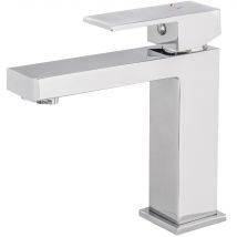 Robinet De Lavabo À Ouverture D'eau Froide À Levier Unique Carré Chromé Série Muga Valaz