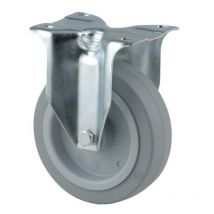 Tente - Roulette Fixe 3478ufr Chape Acier Zingué Embouti Roue Polyamide À Bandage Caoutchouc Élastique Non Tachant D100mm