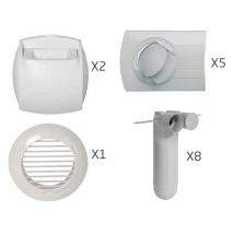 Kit Auto Bouches Extraction/insufflation T3/t4 - Optiflex - 11091966 Aldes - 11091966