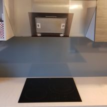 Alucouleur - Crédence Aluminium Gris Basalte Ral 7012 Brillant H 35 Cm X L 110 Cm