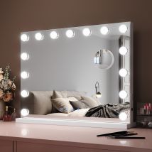Sirhona Miroir De Maquillage Hollywood Mural Avec Lumineux Pour Dressing Chambre À Coucher,port De Charge Usb & Enceinte Bluetooth
