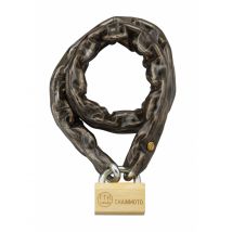 Thirard - Chaîne Acier Cémenté Zingué À Clé Loops, Moto, Barrières, Ø 8mm, 0.9m, Gaine Pvc, Cadenas, 3 Clés