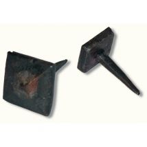 Déco Fer Forgé - Clou En Fer Forgé Tête Diamant - Hauteur De Tige 35mm Tête Carrée De 30mm - Quincaillerie De Porte Ou Décor Pour Bois