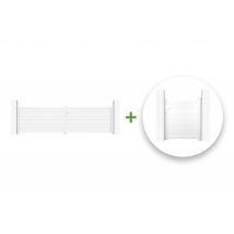 Casanoov - Portail Battant 4m Eiger H.115cm + Portillon 1m Eiger H.115cm Aluminium Blanc