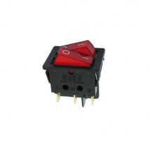 General - Interrupteur De Puissance A Bascule 10a-250v Dpst On-off - Avec Temoin Neon Rouge