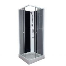 Ondee - Ondée - Cabine de douche carrée 80.5 x 80.5 cm accès d'angle deux portes coulissantes verre transparent - MÉLIA Ayor