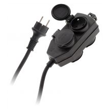 Boîtier De Dérivation 4 Prises Ip44 5m - Noir - Zenitech