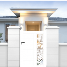Portail Packit - Portillon aluminium découpe laser en kit dimensions Couleurs Blanc (RAL 9010)