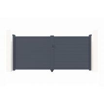 Casanoov - Portail Battant 3,5m Eiger H.160cm Aluminium Gris