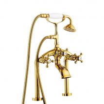 Kroos - Robinet mélangeur bain-douche rétro Doré - Maddalena