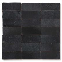 Zellige Marocain Artisanal Véritable - Noir Métal 4,2x10 Cm - Carrelage Mur - Ro'ma Nature