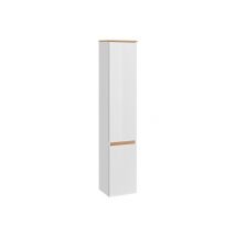 Vente-unique - Colonne de salle de bain avec 5 étagères - Coloris naturel clair et blanc - ANIDA