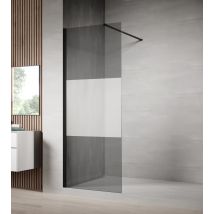 Paroi de Douche Rizani - 50 x 200 cm - Badplaats - Noir - Verre teinté / mat
