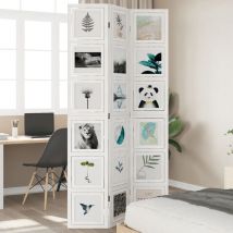 Vetonek - Biombo Separador De 3 Paneles Madera Maciza Paulownia Blanco