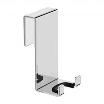Omnires - Accroche-serviette 2 Crochets 4 Cm Porte-serviette Pour Accrocher Vos Serviettes De Bain Ou De Douche, Couleur : Chrome