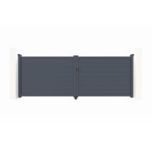 Casanoov - Portail Battant 4m Eiger H.140cm Aluminium Gris