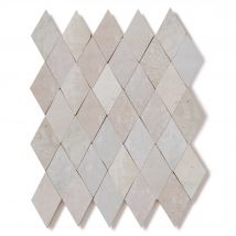 Zellige Marocain Artisanal Véritable - Blanc Oukaimeden Losange 5,5x10 Cm - Carrelage Mur - Ro'ma Nature