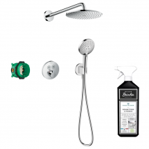 Colonne De Douche Thermostatique Encastrée Hansgrohe Showerselect S Chromé + Nettoyant Briochin