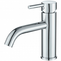 Robinet De Lavabo Rond Chromé À Poignée Unique Valaz Série Jabalon