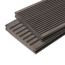 Mccover - Lame Terrasse Bois Composite Plein Maxima - Gris Anthracite, L : 360 Cm, L : 14 Cm, E : 22mm