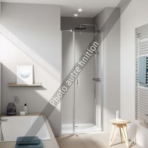 Roth - Paroi De Douche Pivotante Largeur 123 Cm Hauteur 200 Cm Argent Finition Mat Verre Clair Clean