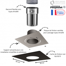 Cheminees Poujoulat - Kit Raccord Flexible + Plaque De Finition Poujoulat Diamètre 80