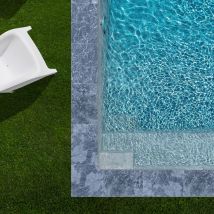 Kit Complet | Margelles Pour Piscine 6x3m En Pierre Adana Gris Bleu (+ Colle, Joint, Hydrofuge ...) - Ro'ma Nature