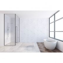 Roth - Panneau Mural En Alu-composite - Panneau Mural - Aspect Marbre - Dimensions : 1000 X 2550 Mm - Épaisseur : 3 Mm - Blanc Surface Perlée