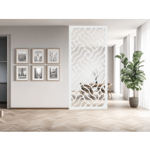 Ad Lyon - Cloison Amovible - Claustra Décoratif Pvc Blanc - Modèle Vagues - L.90 X H.200 X P.2.4 Cm