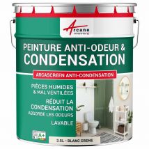 Peinture Anti-condensation, Anti Odeur Pour Pièces Humides : Arcascreen Anti Condensation Blanc Crème - 2.5 L - Arcane Industries